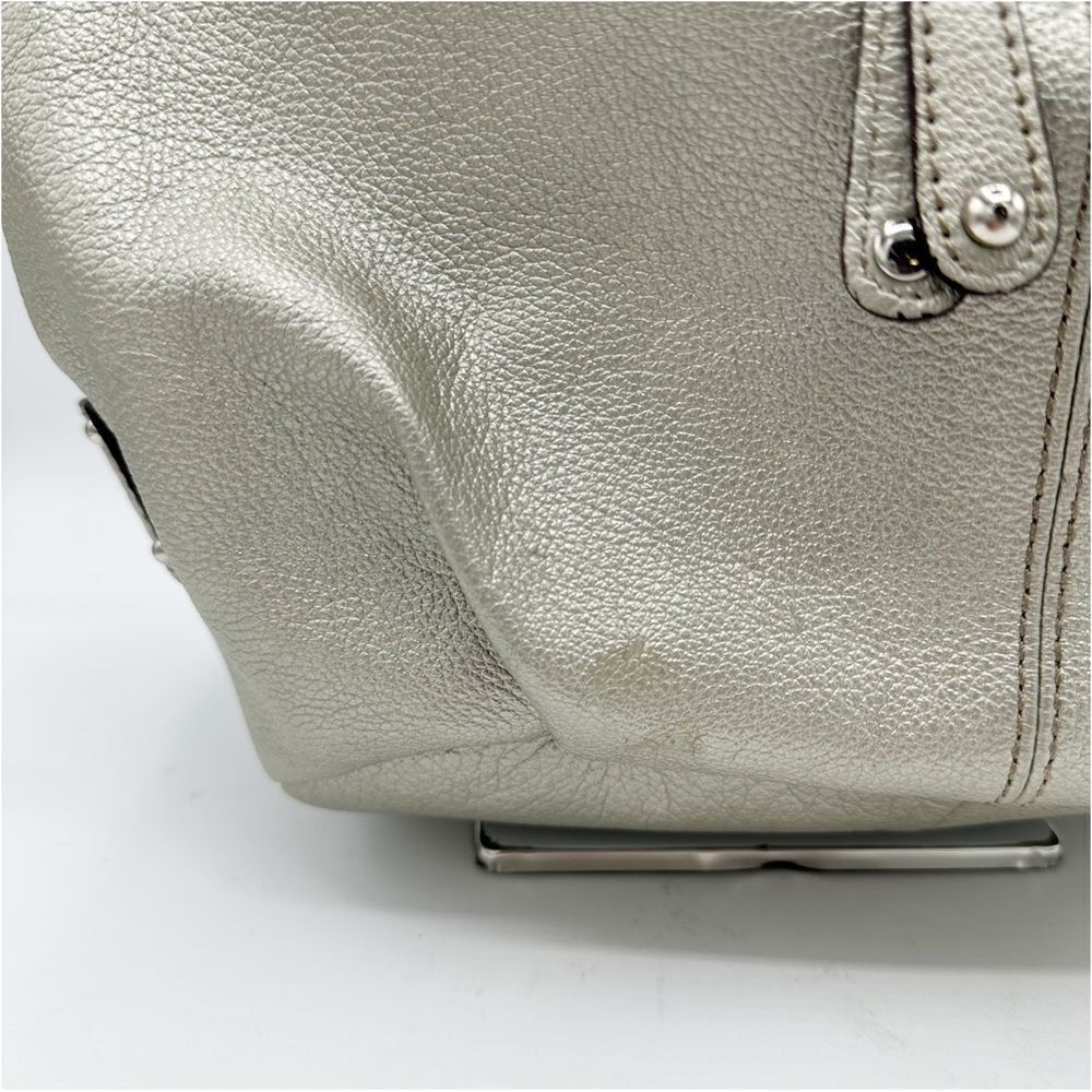 Tignanello Metallic Silver Leather Hobo Bag - Picture 12 of 13
